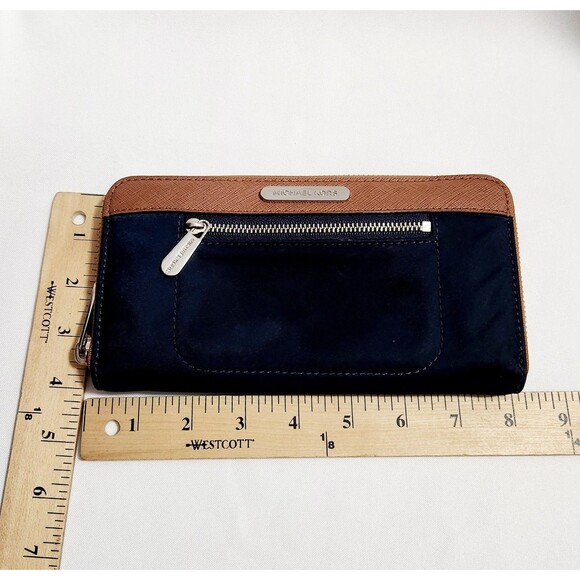 Michael Kors Wallet Navy Blue Leather Colgate Continental Full Zip Long Billfold - Picture 4 of 8